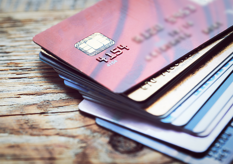 stack of credit cards